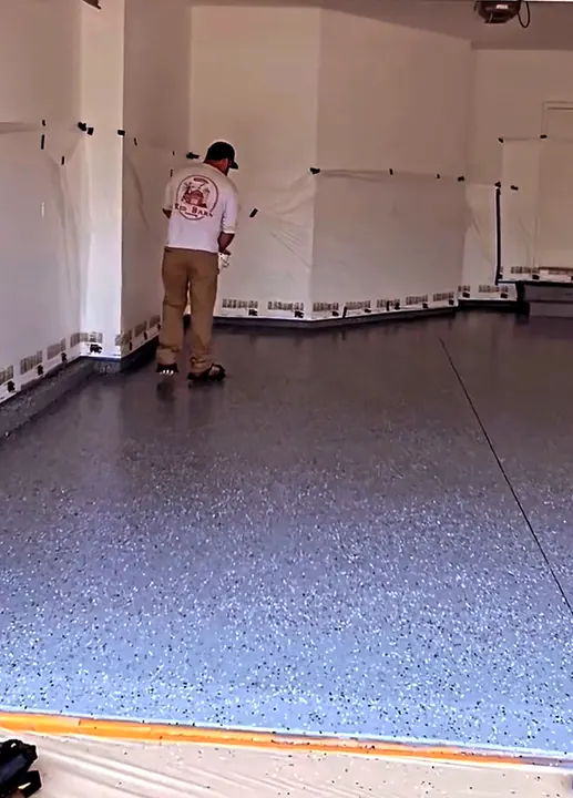 Epoxy garage floor by Red Barn Painting