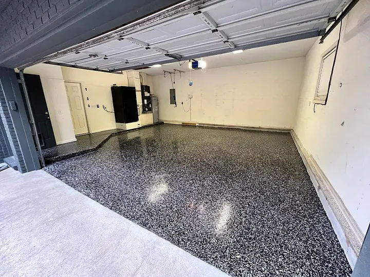Epoxy garage floor by Red Barn Painting